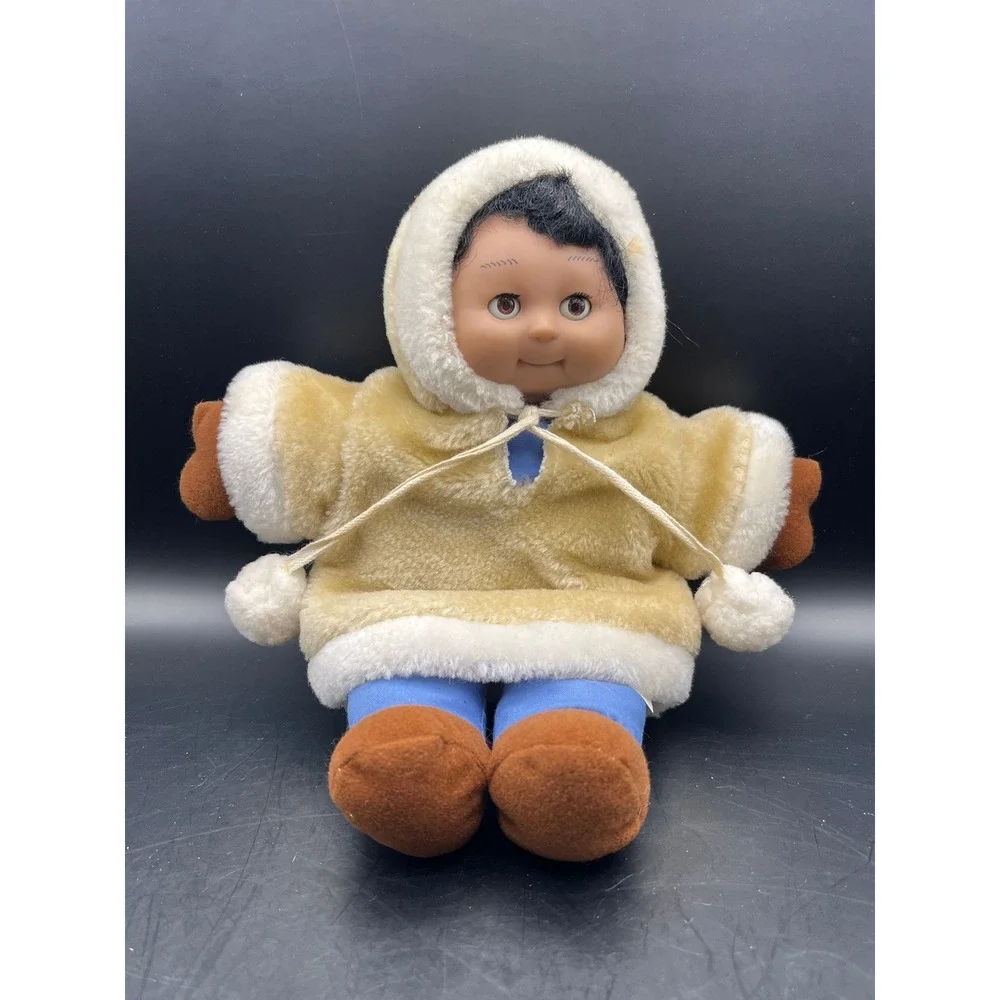Vtg Ace Alaska‎ Eskimo Doll Plush Toy Stuffed Animal Inuit Winter Kid Clean